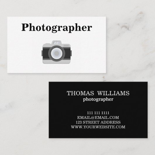 ミニマモダンリストブラック&ホワイトはっきりしたタイポグラフィ部 名刺 (正面/裏面)