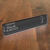 ミニマモダンリストブラック&ホワイトはっきりした デスクネームプレート (側面)