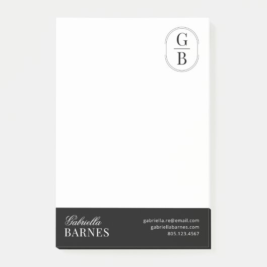 ミニマモダンリストブラック&ホワイトはっきりした ポストイット (正面)