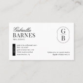 ミニマモダンリストブラック&ホワイトはっきりした 名刺 (裏面)