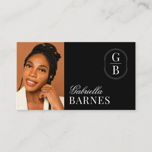 ミニマモダンリストブラック&ホワイトはっきりした 名刺 (正面)