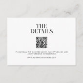 ミニマモダンリストブラック&ホワイトシック結婚ズ エンクロージャーカード (正面)