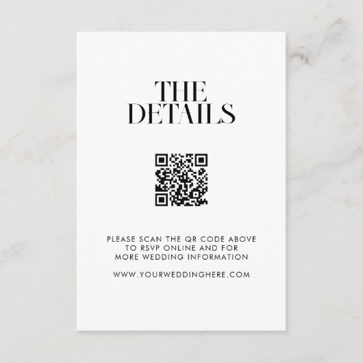 ミニマモダンリストブラック&ホワイトシック結婚ズ エンクロージャーカード (正面)