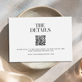 ミニマモダンリストブラック&ホワイトシック結婚ズ エンクロージャーカード