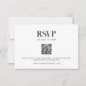 ミニマモダンリストブラック&ホワイトシック結婚ズ 出欠カード (正面)