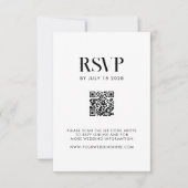 ミニマモダンリストブラック&ホワイトシック結婚ズ 出欠カード (正面)