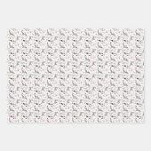 ミニマモダンリストブラック&ホワイトシンプルクリスマス ラッピングペーパーシート (正面3)