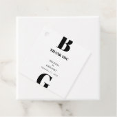 ミニマモダンリストブラック&ホワイトモノグラム結婚ズ フェイバータグ (インサイチュ)