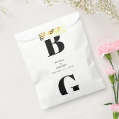 ミニマモダンリストブラック&ホワイトモノグラム結婚ズ フェイバーバッグ (封をした状態)