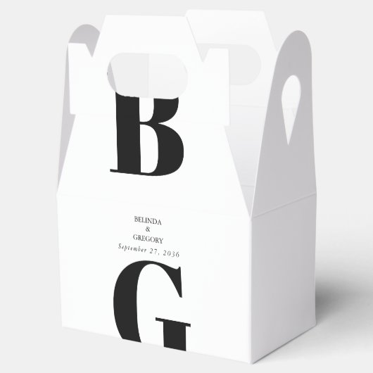 ミニマモダンリストブラック&ホワイトモノグラム結婚ズ フェイバーボックス (オープン)