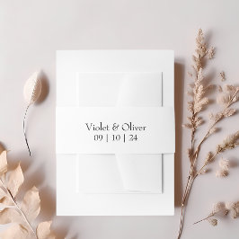 ミニマモダンリストブラック&ホワイトモノグラム結婚ズ 招待状ベリーバンド