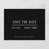 ミニマモダンリストブラック&ホワイト日付を保存 案内ポストカード (正面)