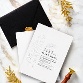 ミニマモダンリストブラック&ホワイト結婚ズシルバー 箔招待状