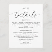 ミニマモダンリストブラック&ホワイト結婚ズ詳細 エンクロージャーカード (正面)