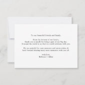 ミニマモダンリストブラック&ホワイト結婚ズ・サンキュー サンキューカード (裏面)