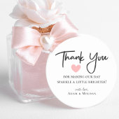 ミニマモダンリストブラック&ホワイト結婚ズ・サンキュー ラウンドシール