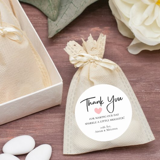 ミニマモダンリストブラック&ホワイト結婚ズ・サンキュー ラウンドシール