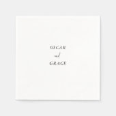 ミニマモダンリストブラック&ホワイト結婚ズ スタンダードカクテルナプキン (正面)