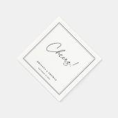 ミニマモダンリストブラック&ホワイト結婚ズ スタンダードカクテルナプキン (角)