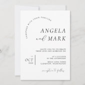 ミニマモダンリストブラック&ホワイト結婚ズ（写真付） 招待状 (正面)