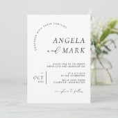 ミニマモダンリストブラック&ホワイト結婚ズ（写真付） 招待状 (スタンド正面)