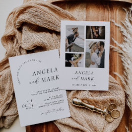 ミニマモダンリストブラック&ホワイト結婚ズ（写真付） 招待状