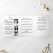 ミニマモダンリストブラック&ホワイト10写真の葬儀 三つ折りプログラム (内部)