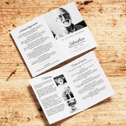 ミニマモダンリストブラック&ホワイト4写真折り畳み プログラム