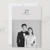 ミニマモダンリストブラック&ホワシンプルイト結婚ズ 招待状 (正面)