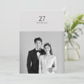 ミニマモダンリストブラック&ホワシンプルイト結婚ズ 招待状 (スタンド正面)