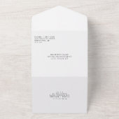 ミニマモダンリストブラック&ホワ結婚イトエレガント オールインワン招待状 (外側)