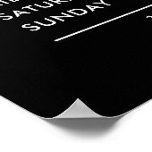 ミニマモダンリストブラック | 営業時間 ポスター (角)