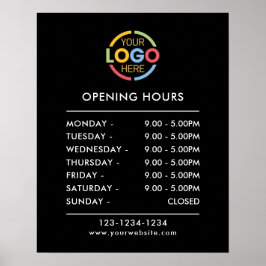 ミニマモダンリストブラック | 営業時間 ポスター