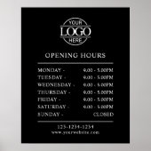 ミニマモダンリストブラック | 営業時間 ポスター (正面)