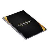 ミニマモダンリストブラック&金ゴールドパターカスタムン ノートブック (右側)