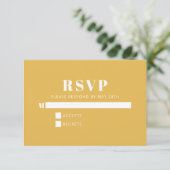 ミニマモダンリストブルーとイエローシンプル 出欠カード (スタンド正面)