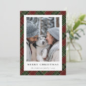 ミニマモダンリストプレイドクリスマスファミリー写真 シーズンカード (スタンド正面)