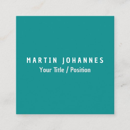 ミニマモダンリストプレーンエレガントブルーグリーン エンクロージャーカード (正面)