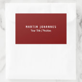 ミニマモダンリストプレーンエレガント深い赤 長方形シール (バッグ)