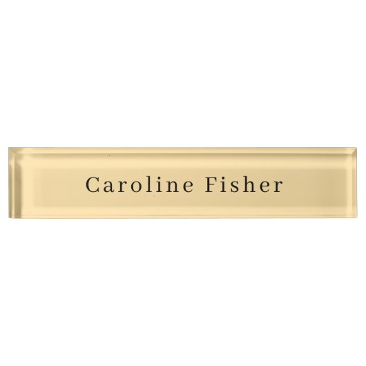 ミニマモダンリストプレーンシンプルベージュ デスクネームプレート (正面)
