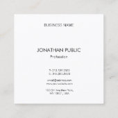 ミニマモダンリストプレーンプロフェッショナルエレガントルクセ スクエア名刺 (裏面)