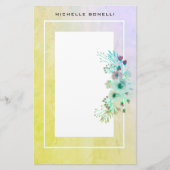 ミニマモダンリストプロフェッショナルの花の背景 便箋 (正面)