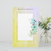 ミニマモダンリストプロフェッショナルの花の背景 便箋 (スタンド正面)