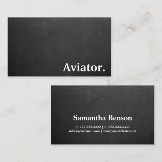 ミニマモダンリストプロフェッショナルアヴィエーターシャルボード 名刺 (正面/裏面)