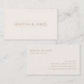 ミニマモダンリストプロフェッショナルエレガントアイボリー金ゴールド 名刺 (正面/裏面)