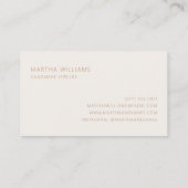 ミニマモダンリストプロフェッショナルエレガントアイボリー金ゴールド 名刺 (裏面)