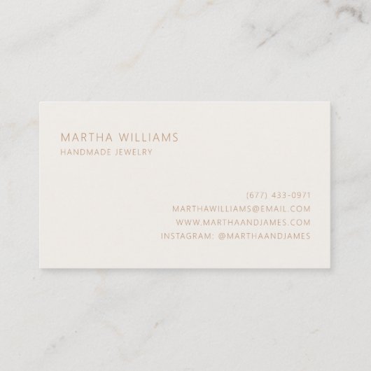 ミニマモダンリストプロフェッショナルエレガントアイボリー金ゴールド 名刺 (裏面)