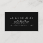 ミニマモダンリストプロフェッショナルエレガントホワイトブラック 名刺 (裏面)