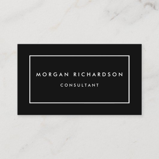 ミニマモダンリストプロフェッショナルエレガントホワイトブラック 名刺 (正面)