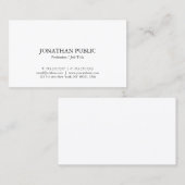 ミニマモダンリストプロフェッショナルエレガントホワイトプレーン 名刺 (正面/裏面)